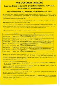 Avis d'enquête publique PLUI